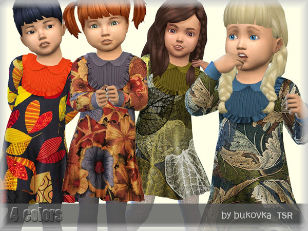 Sims 4 Dress Autumn by bukovka at TSR