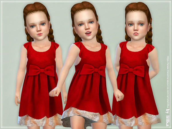 Sims 4 Toddler Sleeveless Dress with Bow by lillka at TSR