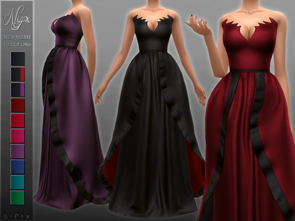 Sims 4 Nyx Gown by Sifix at TSR