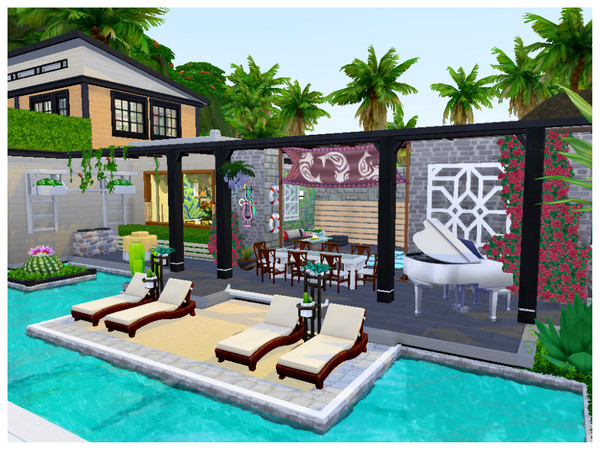 Sims 4 Private Beach House by Mini Simmer at TSR
