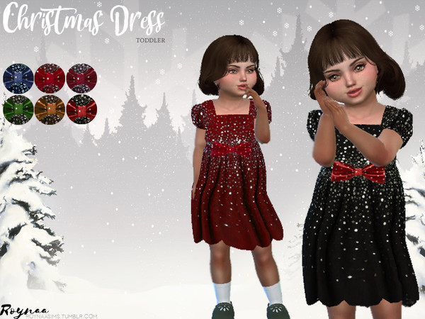 Sims 4 Christmas Dress Toddler by Roynaa at TSR
