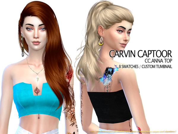 Sims 4 Anna Top by carvin captoor at TSR