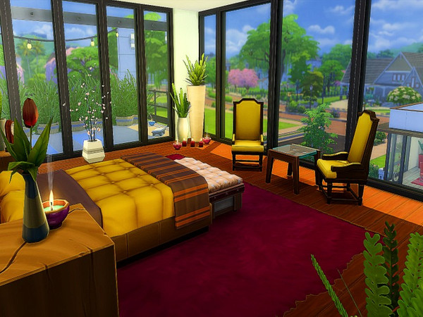 Sims 4 Dramatic modern house by GenkaiHaretsu at TSR