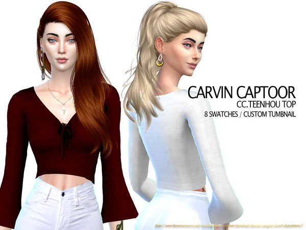 Sims 4 Teenhou Top by carvin captoor at TSR