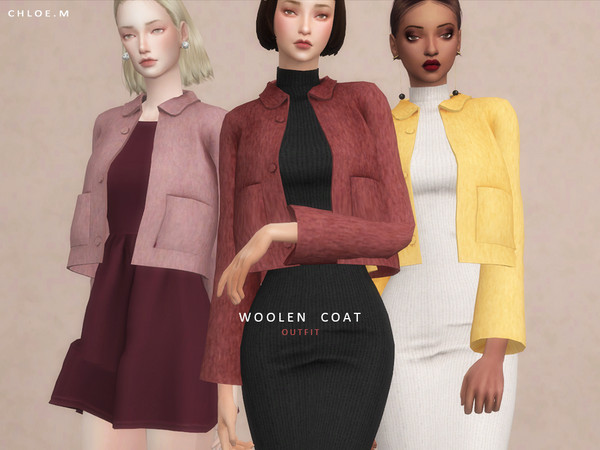 Sims 4 Woolen Coat 03 by ChloeM at TSR