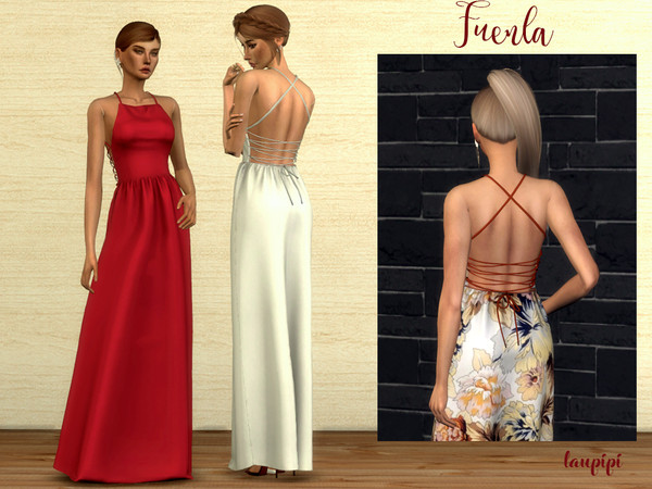 Sims 4 Fuenla Dress by laupipi at TSR