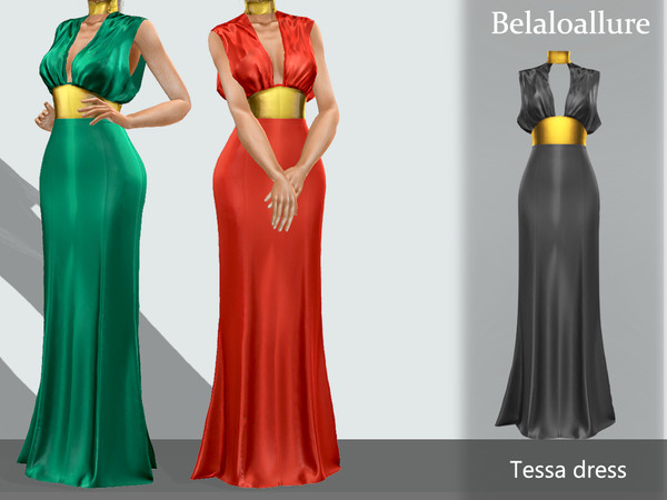 Sims 4 Belaloallure Tessa dress by belal1997 at TSR