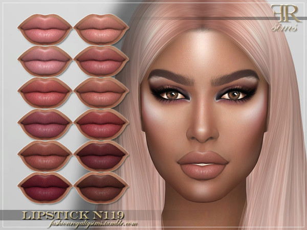 Sims 4 FRS Lipstick N119 by FashionRoyaltySims at TSR
