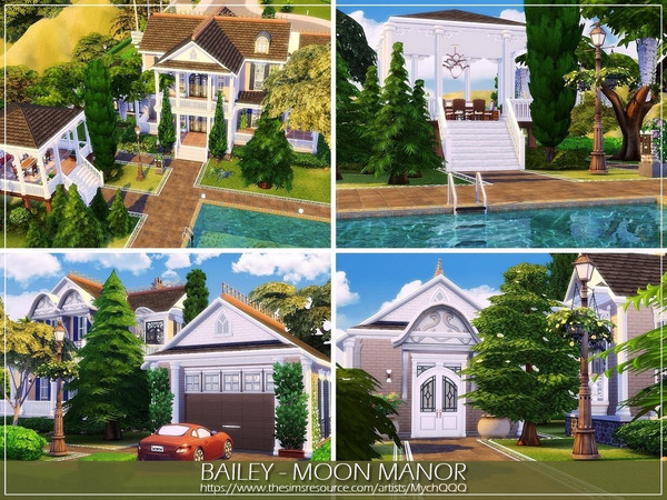 Sims 4 Bailey Moon Manor house by MychQQQ at TSR