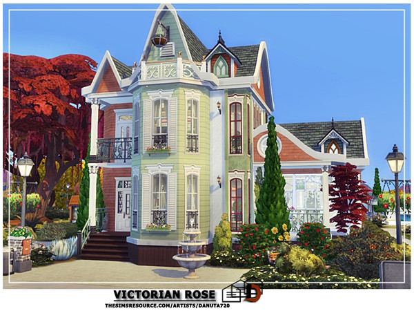 Sims 4 Victorian Rose house by Danuta720 at TSR