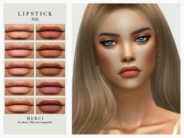 Sims 4 Lipstick N32 by Merci at TSR