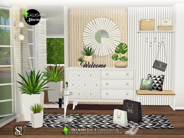 Sims 4 Calligaris hallway by SIMcredible at TSR