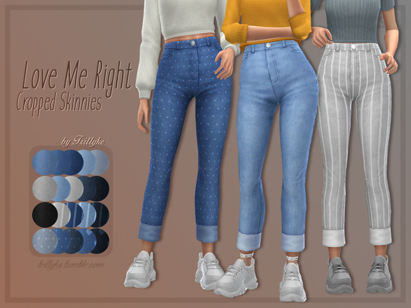 Sims 4 Love Me Right Cropped Skinnies by Trillyke at TSR