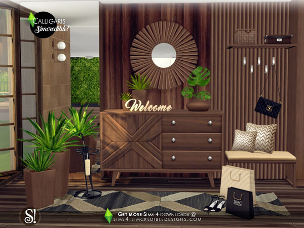 Sims 4 Calligaris hallway by SIMcredible at TSR