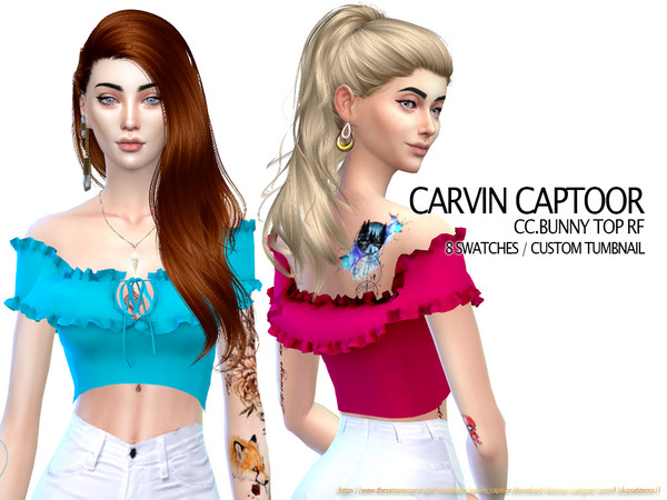 Sims 4 Bunny Top RF by carvin captoor at TSR