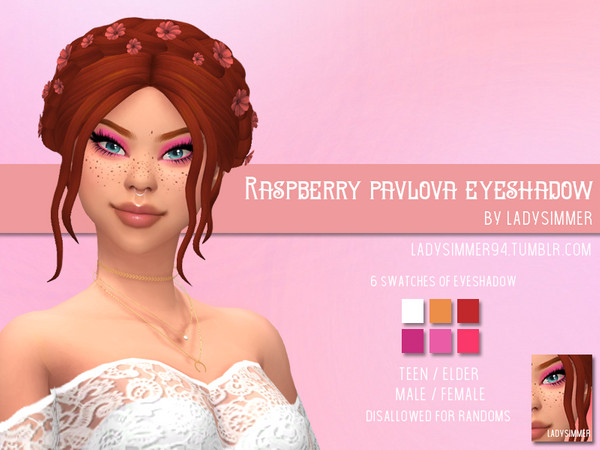 Sims 4 Raspberry Pavlova Eyeshadow by LadySimmer94 at TSR