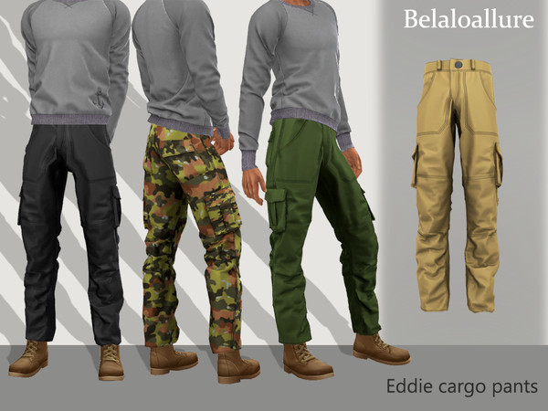 Sims 4 Belaloallure Eddie cargo pants by belal1997 at TSR
