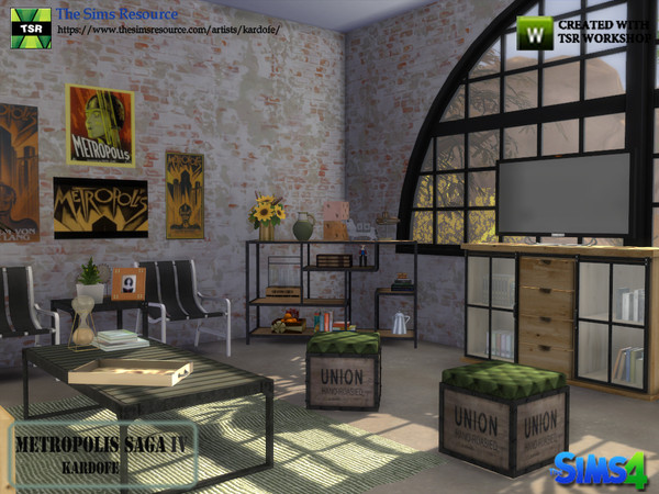 Sims 4 Metropolis Saga livingroom by kardofe at TSR