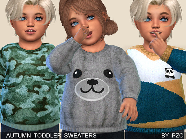 Sims 4 Set Autumn Toddler Sweaters and Nasa Sweatshirt by Pinkzombiecupcakes at TSR