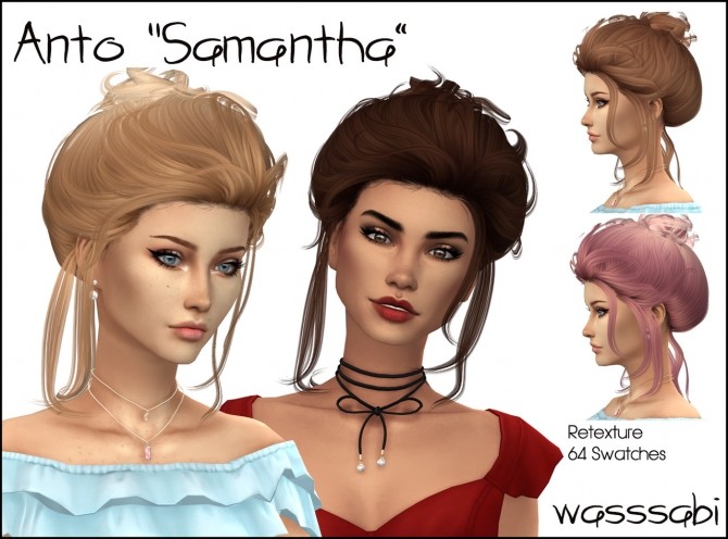 Sims 4 Antos Samantha hair retexture at Wasssabi Sims