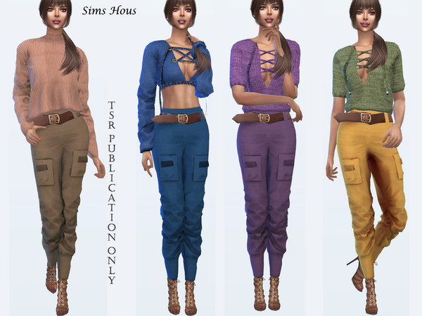 Sims 4 Womens Cargo Pants by Sims House at TSR