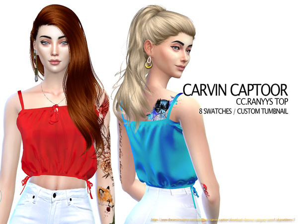 Sims 4 Ranyys Top by carvin captoor at TSR