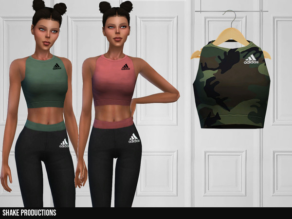 Sims 4 340 SET top & leggings by ShakeProductions at TSR