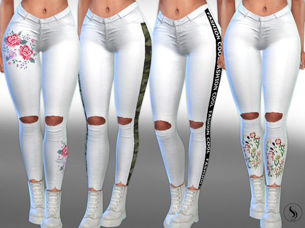 Cropped White Pants Mix by Saliwa at TSR » Sims 4 Updates