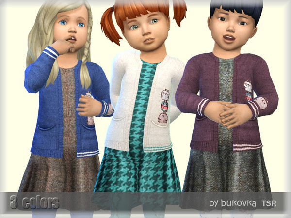 Sims 4 Dress with Cardigan by bukovka at TSR