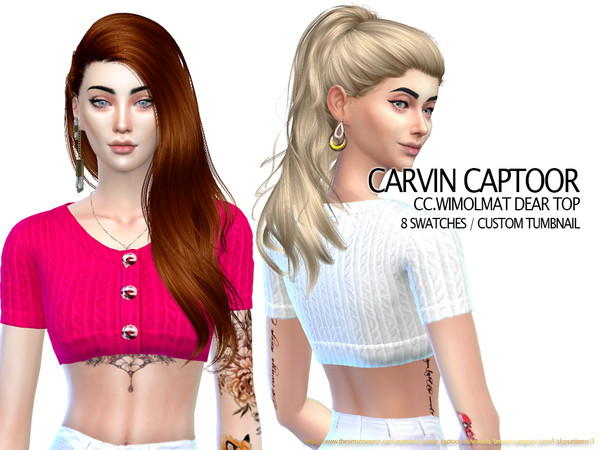 Sims 4 Wimolmat Dear Top by carvin captoor at TSR