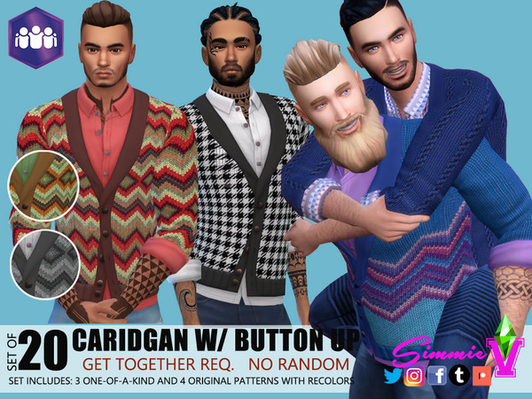 Sims 4 Cardigan with Button Up by SimmieV at TSR