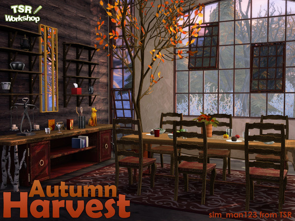 Sims 4 Autumn Harvest Dining Room by sim man123 at TSR
