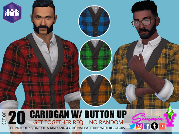 Sims 4 Cardigan with Button Up by SimmieV at TSR