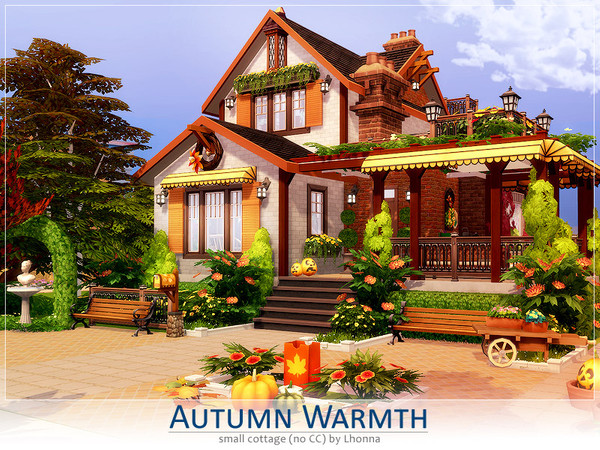 Sims 4 Autumn Warmth small and cozy cottage by Lhonna at TSR