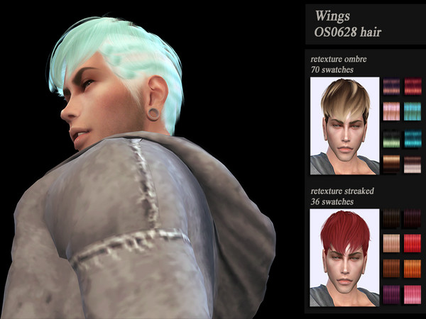 Sims 4 Male hair recolor retexture Wings OS0628 by HoneysSims4 at TSR