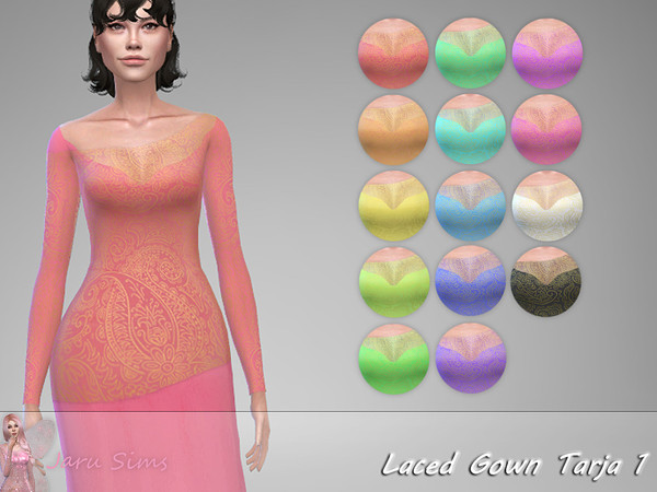 Sims 4 Laced Gown Tarja 1 by Jaru Sims at TSR