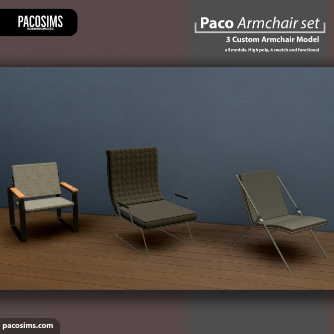 Sims 4 Armchair Set (P) at Paco Sims