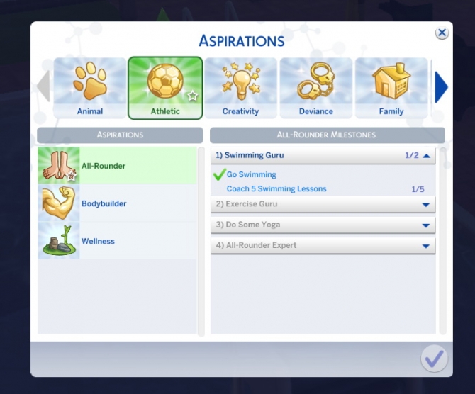 All-Rounder aspiration at Kiara’s Sims 4 Blog » Sims 4 Updates