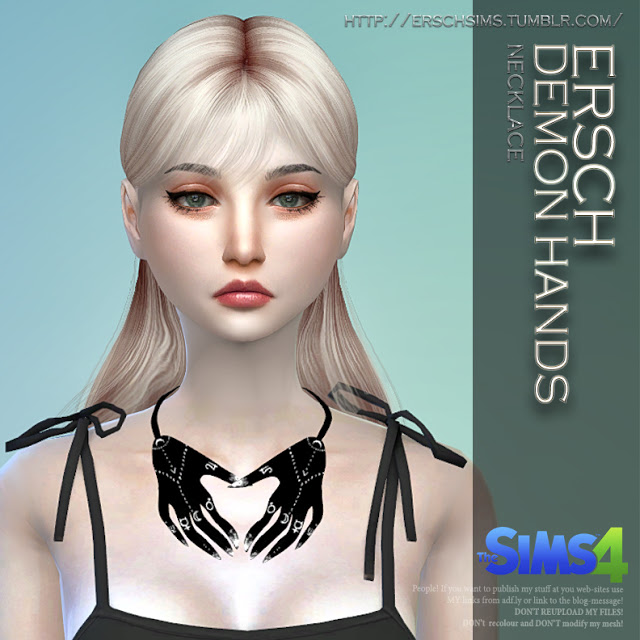 Sims 4 Demon Hands Necklace at ErSch Sims