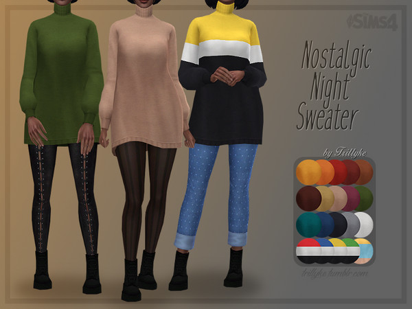 Sims 4 Nostalgic Night Sweater by Trillyke at TSR