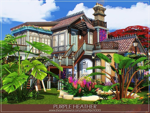 Sims 4 Purple Heather house by MychQQQ at TSR