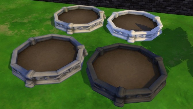 Sims 4 Circle Planter box by Serinion at Mod The Sims