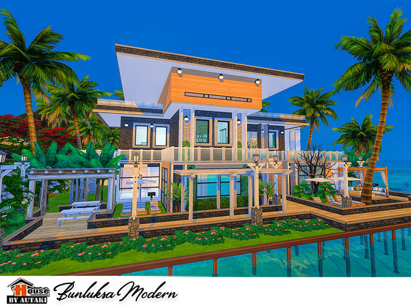 Sims 4 Bunluksa Modern house by autaki at TSR