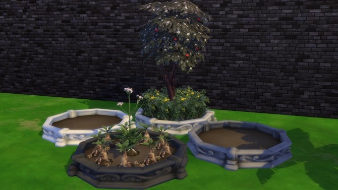 Sims 4 Circle Planter box by Serinion at Mod The Sims