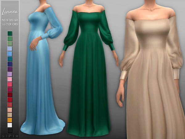 Sims 4 Linnea Dress by Sifix at TSR