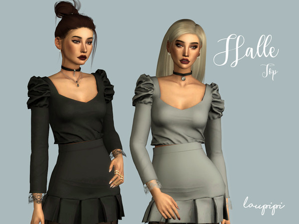 Sims 4 Halle Top by laupipi at TSR