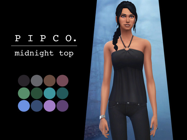 Sims 4 Midnight top by Pipco at TSR