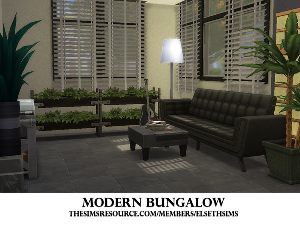 Sims 4 Modern Bungalow by ElsethSIMS at TSR