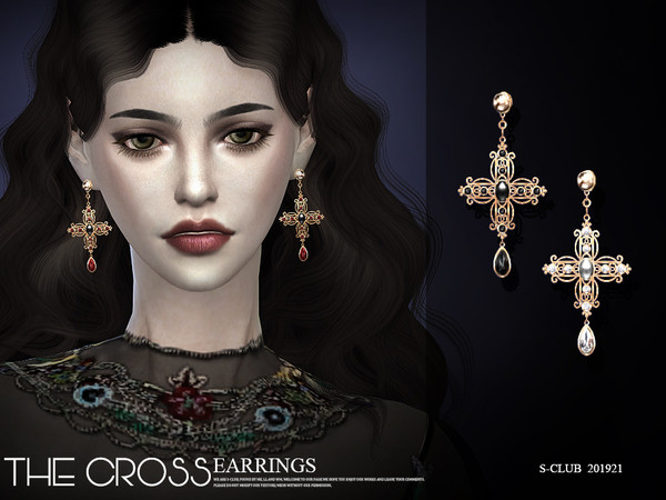 Sims 4 EARRINGS 201921 by S Club LL at TSR
