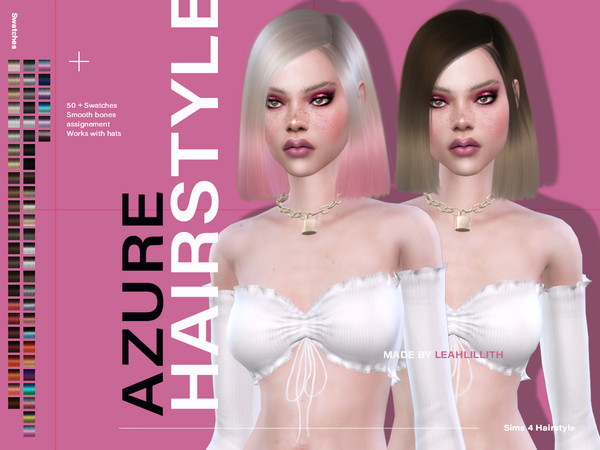 Sims 4 Azure Hair by Leah Lillith at TSR